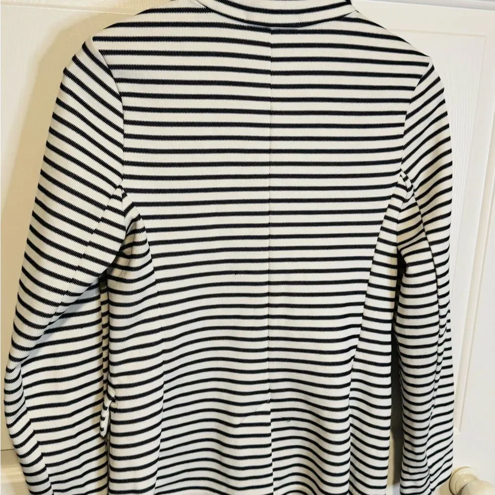 Banana Republic Striped Pea Coat in Black and White - Picture 7 of 9